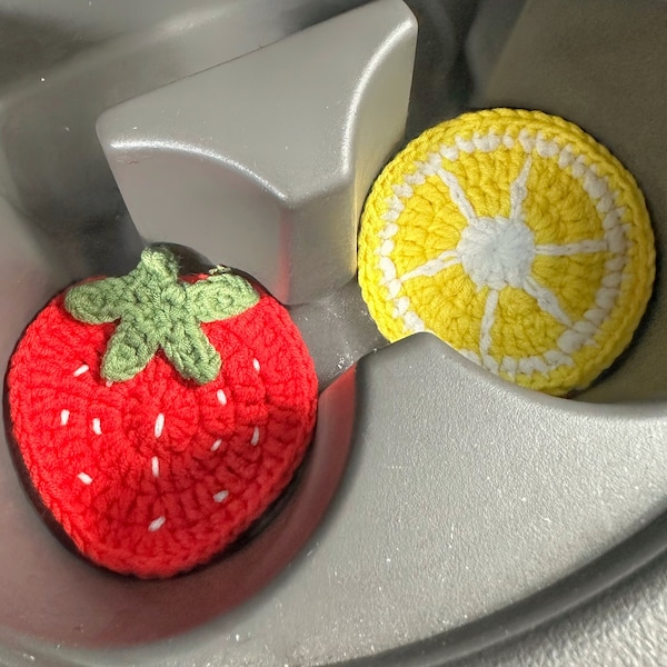 Posavasos personalizados para coche, accesorios de rana para coche, decoración de crochet para coche, regalo para coche nuevo, portavasos de frutas para coche, ideas de regalo para decoración de coche bonitas para ella