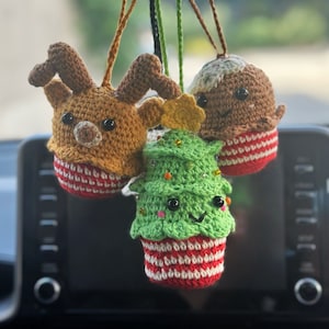 2pcs Waffle Flower Car Mirror Hanging Accessories, Crochet Rainbow Flower  Car Rear View Mirror Accessories, Car Interior Accessory for Women -   Norway