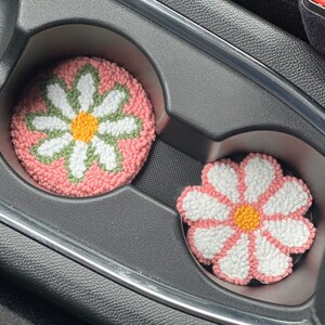 Mignons sous-verres de voiture, accessoires de voiture pour filles, sous-verres, décoration de voiture, porte-gobelet, cadeau pour petite amie, intérieur de voiture pour femme