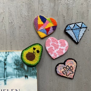 Custom Made Corner Bookmark, Punch Needle Avocado Corner Bookmark, Heart Shape Personalized Initial Embroidered, Worm,Lover Bookclub Gift