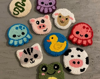Set of 2 Car Coasters,Cute Animal Car Accessories,Customisable Car Decor,New Car Gift,Flower Car Cup Holder,Car Decor Gift for her
