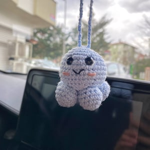 Handgemaakte gehaakte schattige octopus autospiegel bedel, amigurumi autoaccessoire, nieuwe auto cadeau, autospiegel hangend, auto-interieur, achteruitkijkspiegelhanger