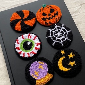 Spooky Car Coasters Set of 2, Cute Halloween Car Accessories Interior for Women, Pumpkin Car Cup Holder for Teens,New Car Gift, Car Coasters