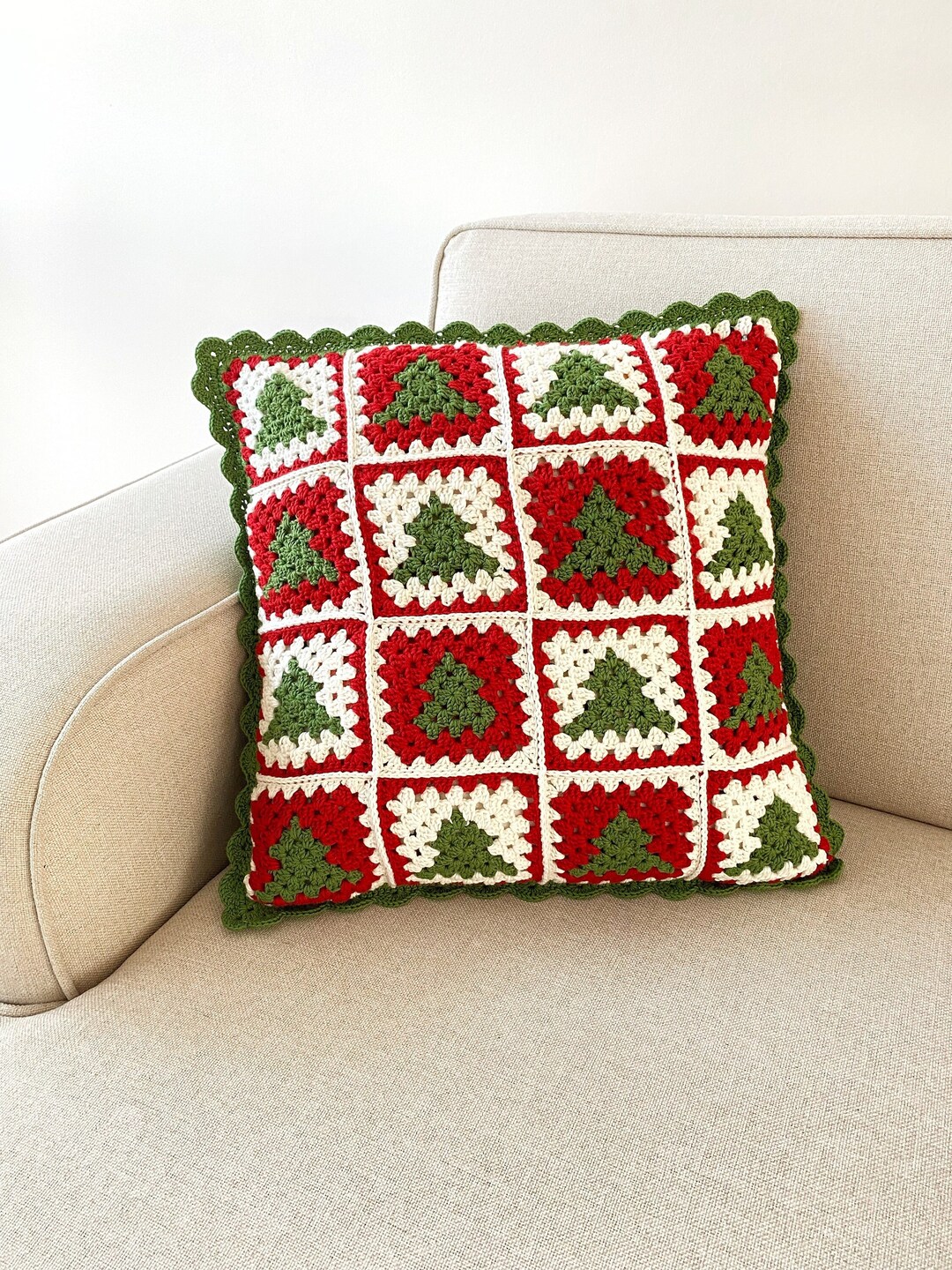 Set di 4 federe per cuscini natalizie, decorazioni natalizie, quadrate, bianche, invernali, per casa e soggiorno (50 x 50 cm