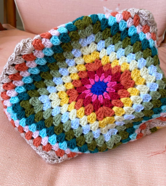 Handmade Granny Square Crochet Bag, Hand Knit Purse, Knitted