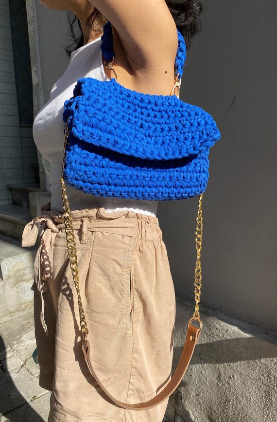 Chunky Crochet Cross Body Bag Hand Knit Envelope Purse | Etsy