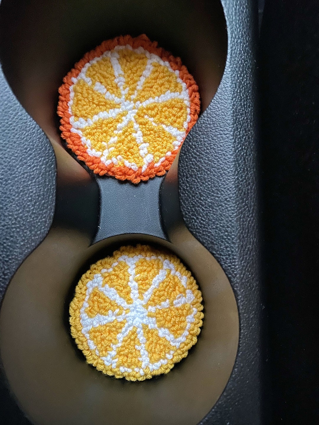 Set of Two Customizable Punch Needle Car Coastersdecorative Etsy