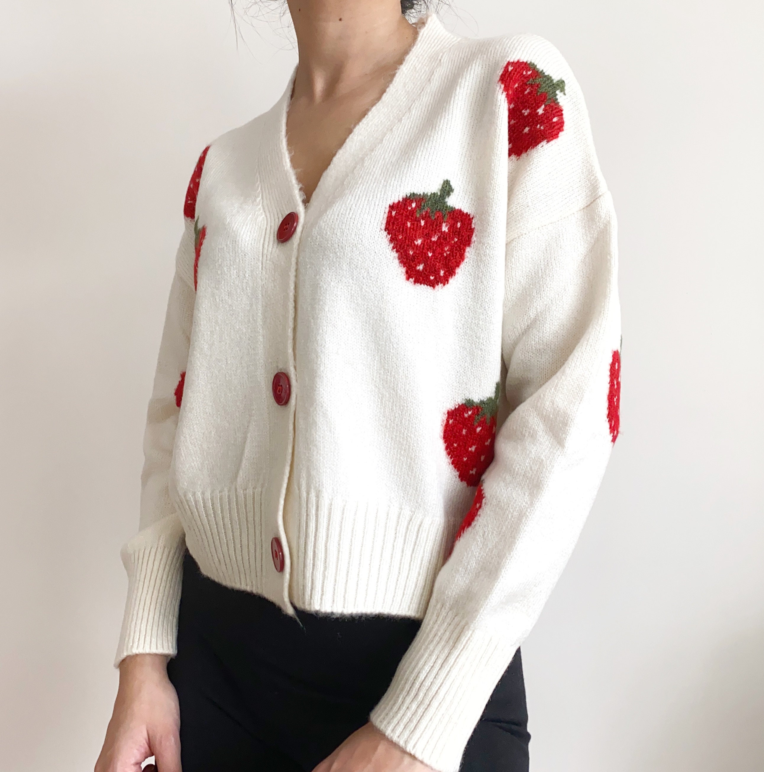 カーディガン Cherry labels decoupage cardigan Cherry labels decoupage cardigan