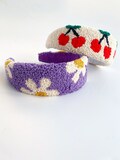 Hand Tufted Punch Needle Tiara,Floral Head Band,Embroidered Hair Accessories, Punch Rug Kit,Rug,Fiber Art,Gift for her,Y2k style product logo