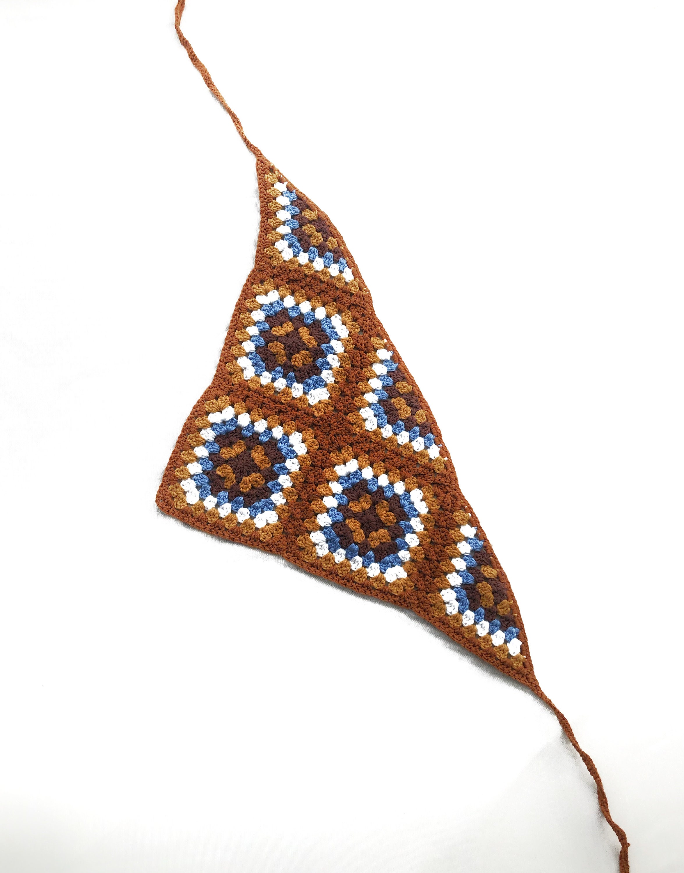Granny Square Crochet Head Band,handknit Hair Scarf,triangular