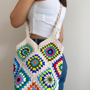 Handmade Granny Square Crochet Baghand Knit Purseknitted - Etsy