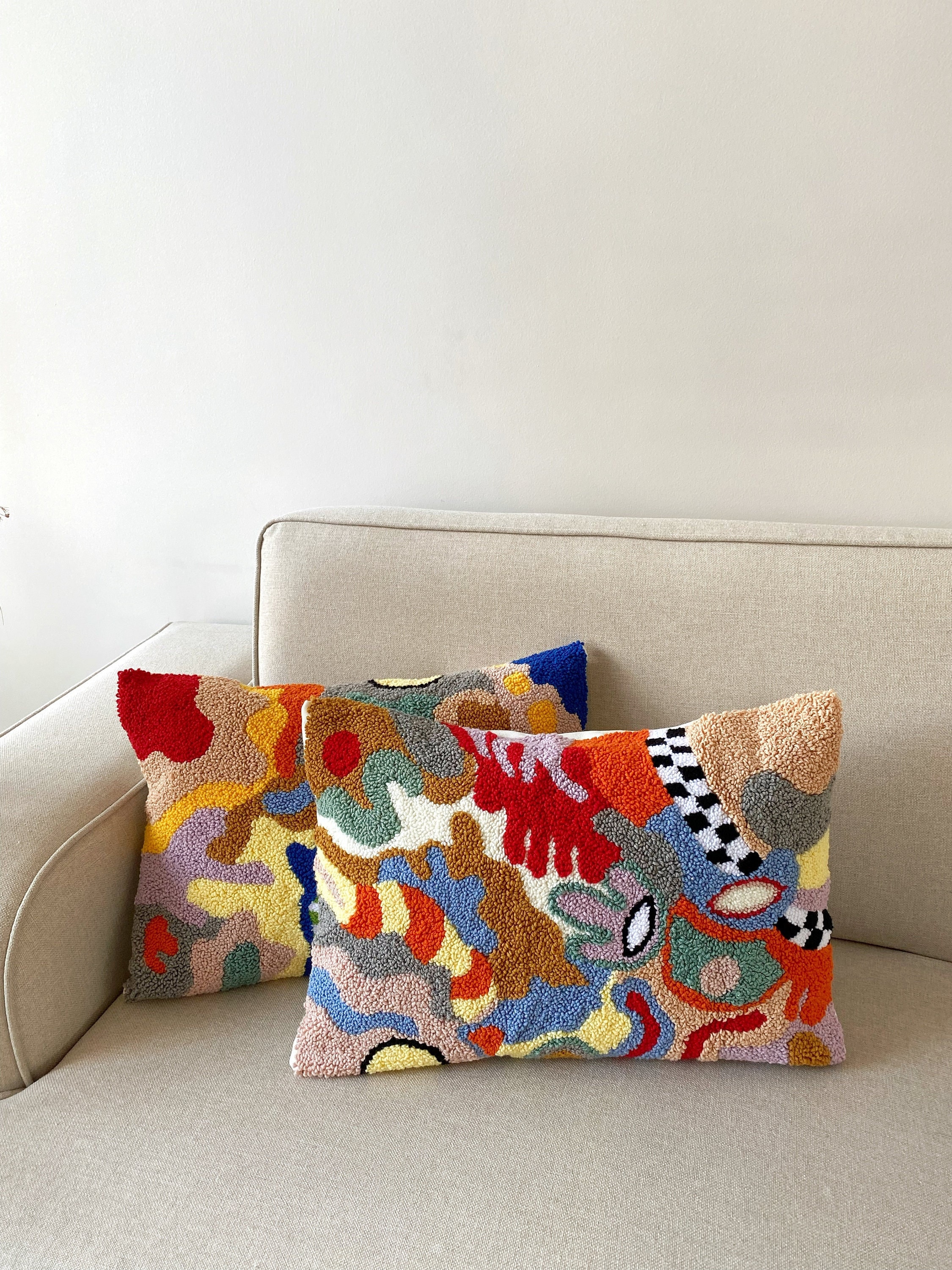 Foindtower Half Moon Accent Boho Tufted Decorative Throw Pillow Cover, Cozy  Bohemian Rainbow Design Cotton Canvas Cushion Cover | Tassels Pillow Case