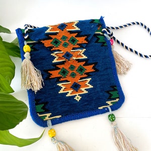 Bolsa carteiro Boho Kilim, bolsa transversal eclética exclusiva, bolsa de viagem unissex para o fim de semana, bolsa para o dia a dia com estampa étnica, presente para amiga
