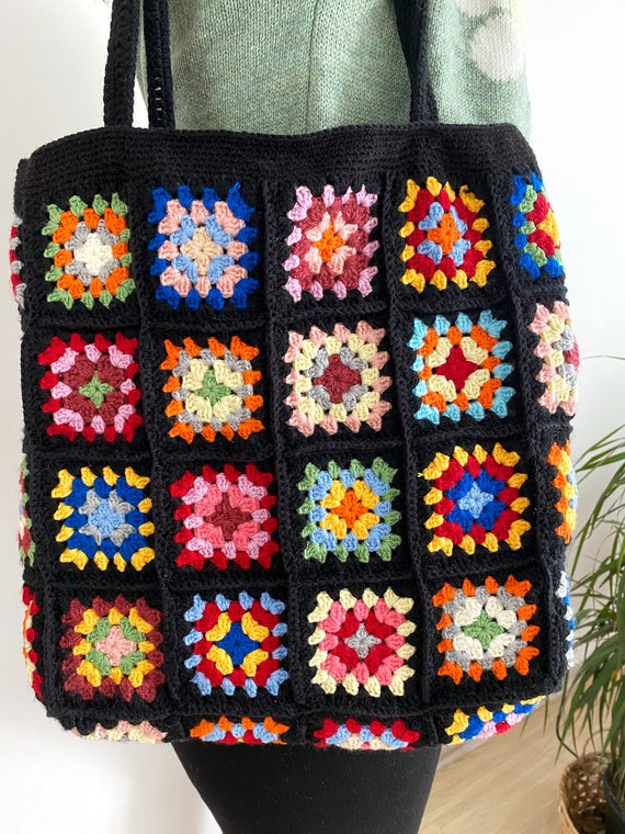 rural Guijarro anunciar Bolso de ganchillo cuadrado de la abuela hecho a mano bolso - Etsy España