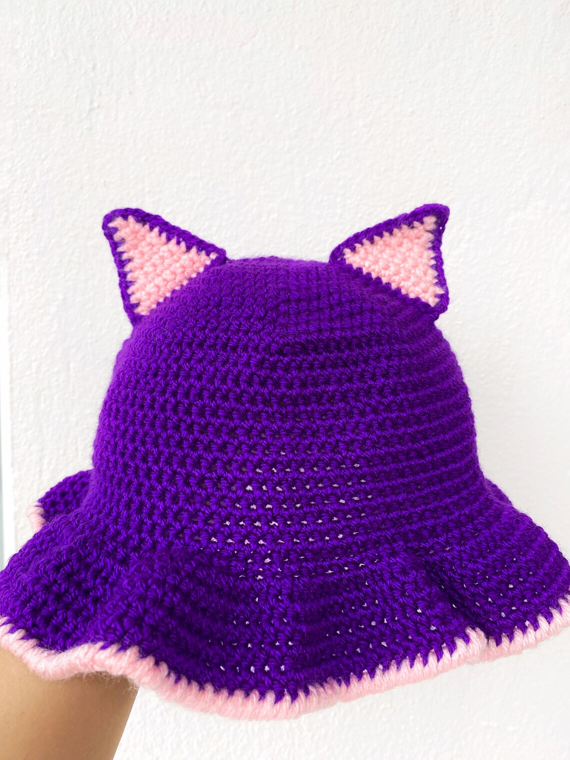 Cute Crochet Cat Bucket Hathandmade Crochet Kitten Hatsummer Etsy