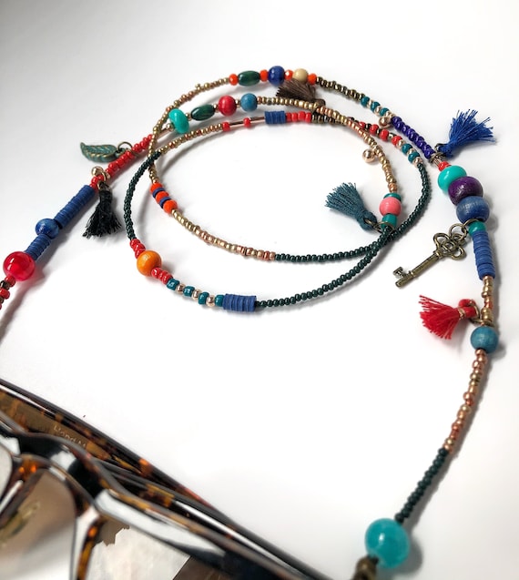 Catena Occhiali Nylon Cordino Per Occhiali Con Grip In Gomma - Per - Foto 8