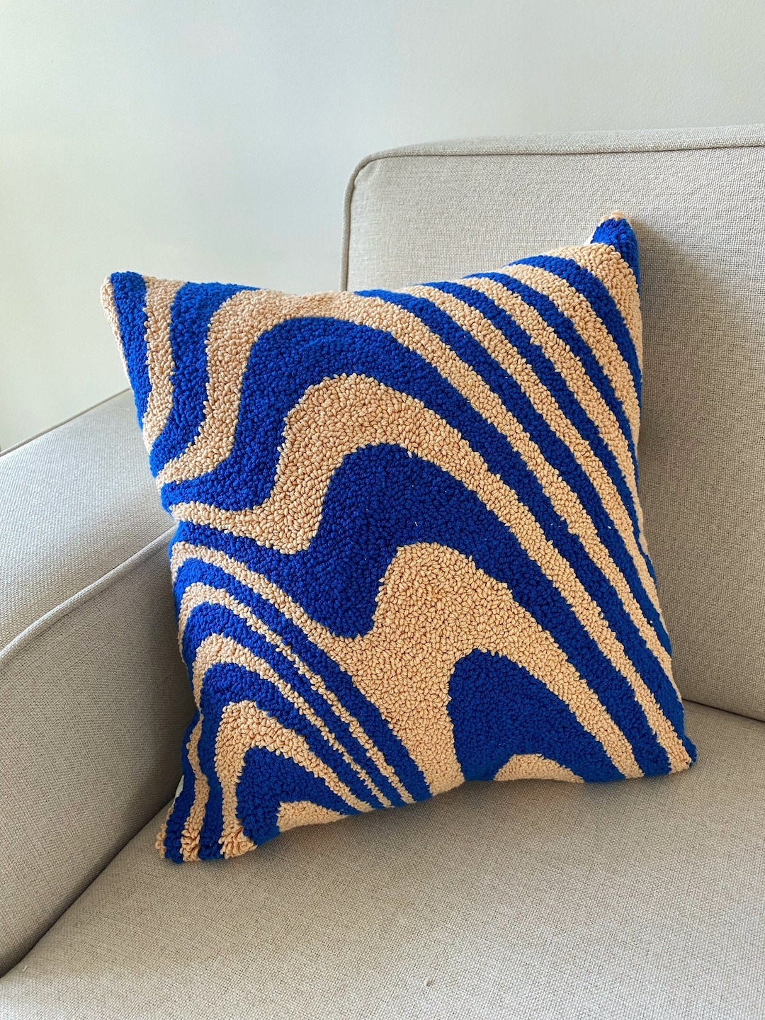 Hand Tufted Punch Needle Pillow Cover,decorative Embroidered