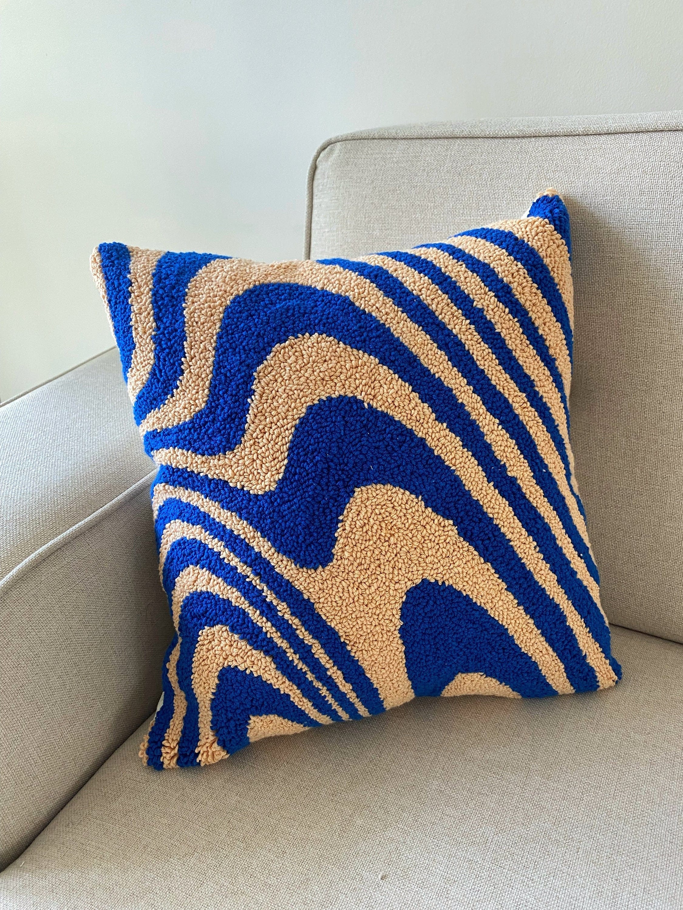 Hand Tufted Punch Needle Pillow Cover,decorative Embroidered