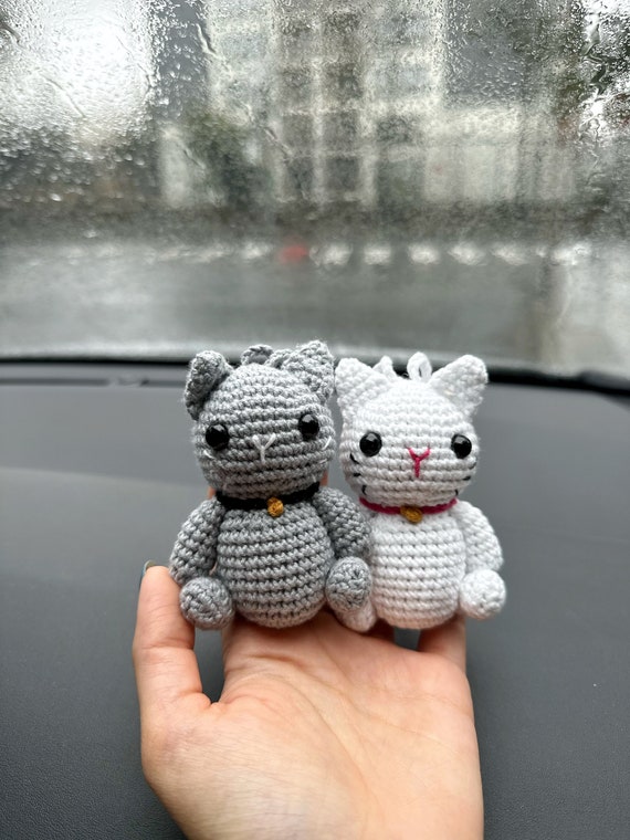 Cute Crochet Cat Car Mirror Charms,amigurumi Dog Car Accessory,new