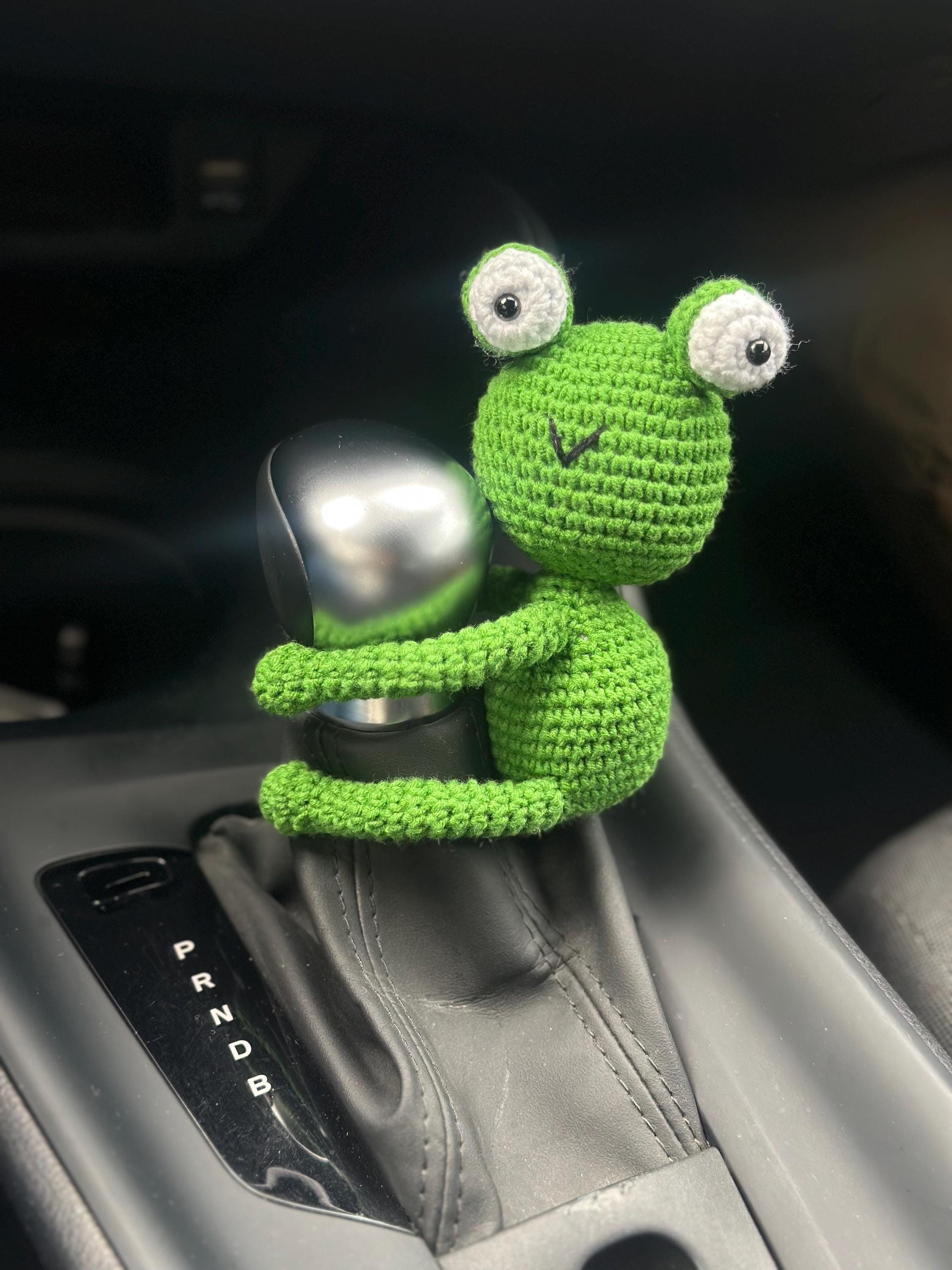 Cute Amigurumi Black Cat Steering Wheel Accessory, Crochet Frog