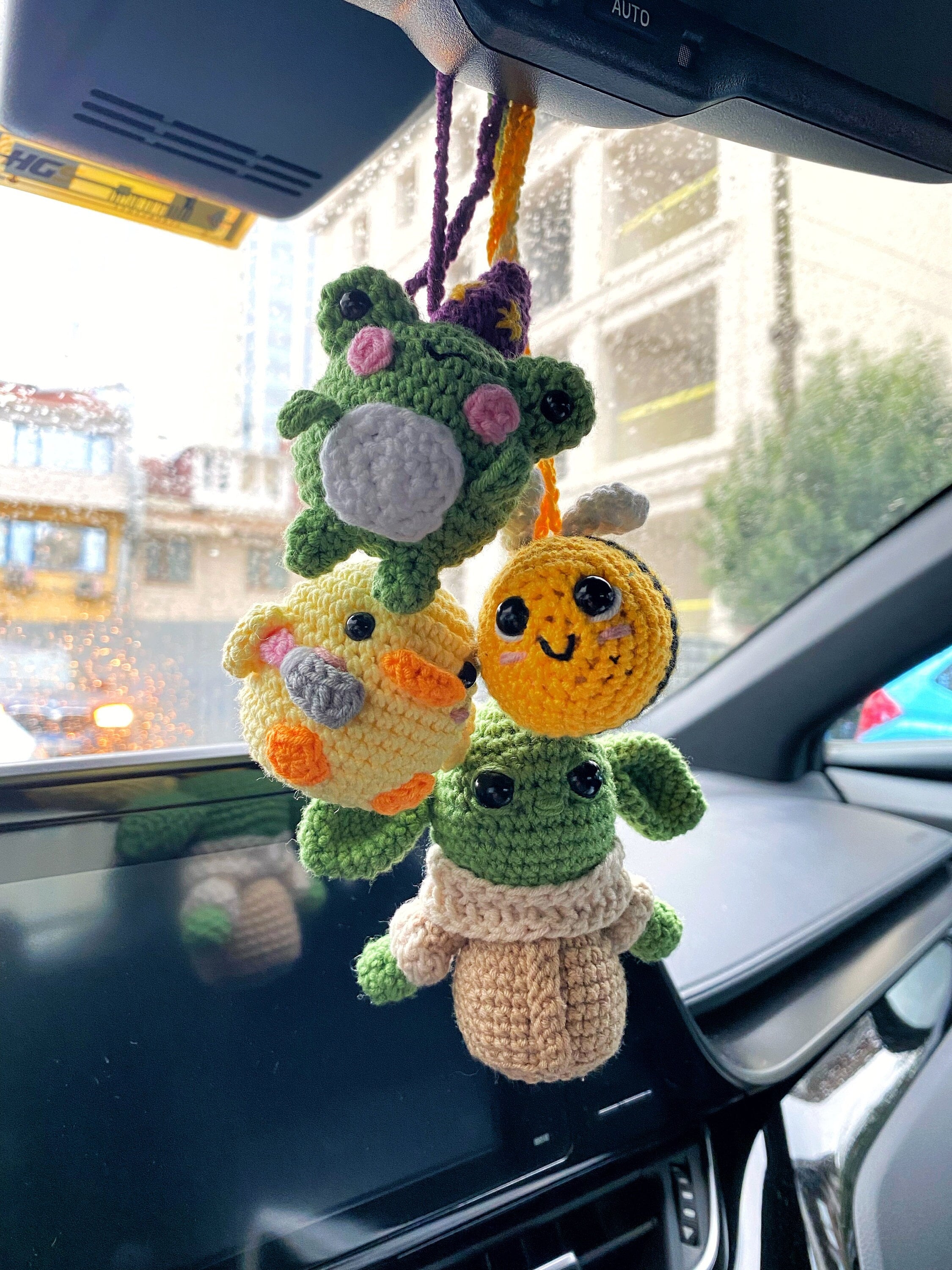 Frog Car Mirror Hanging Amigurumi - New Car Gift Crochet- Car Interior –  Passion Jewelz Studio