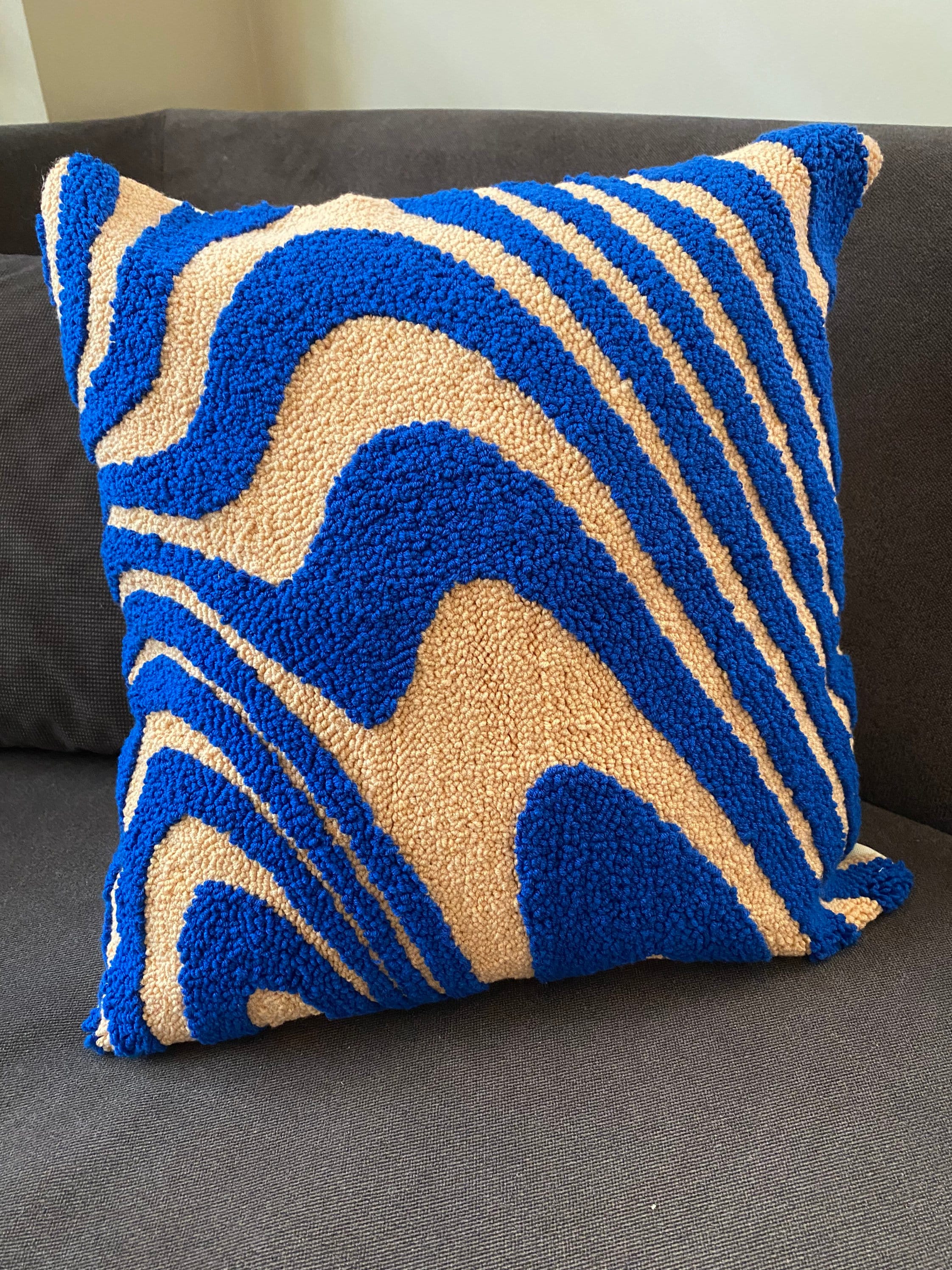 Hand Tufted Punch Needle Pillow Cover,decorative Embroidered
