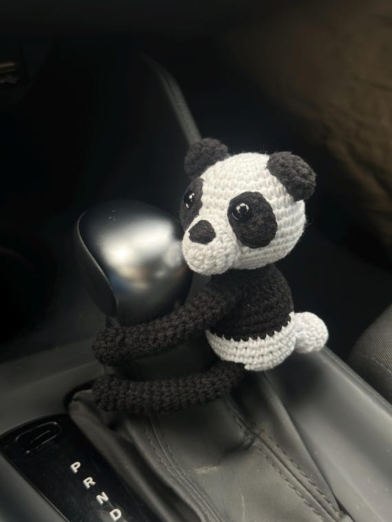 Cute Amigurumi Frog Steering Wheel Accessory, Crochet Panda Gear