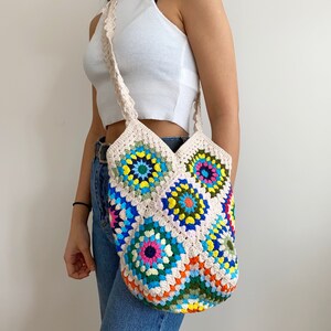 Handmade Granny Square Crochet Baghand Knit Purseknitted - Etsy
