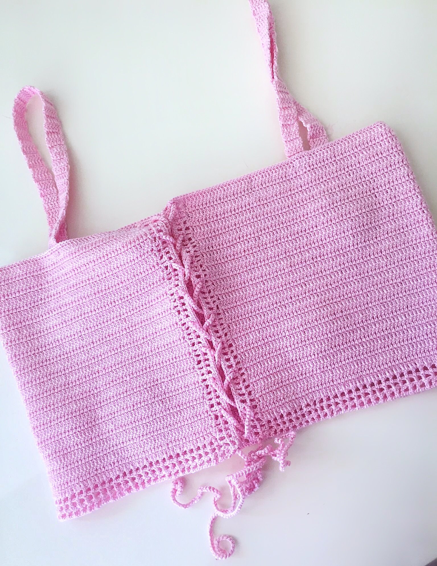 【最安】andmary Angel crochet hood tops pink ANDMARY】Angel crochet hood tops