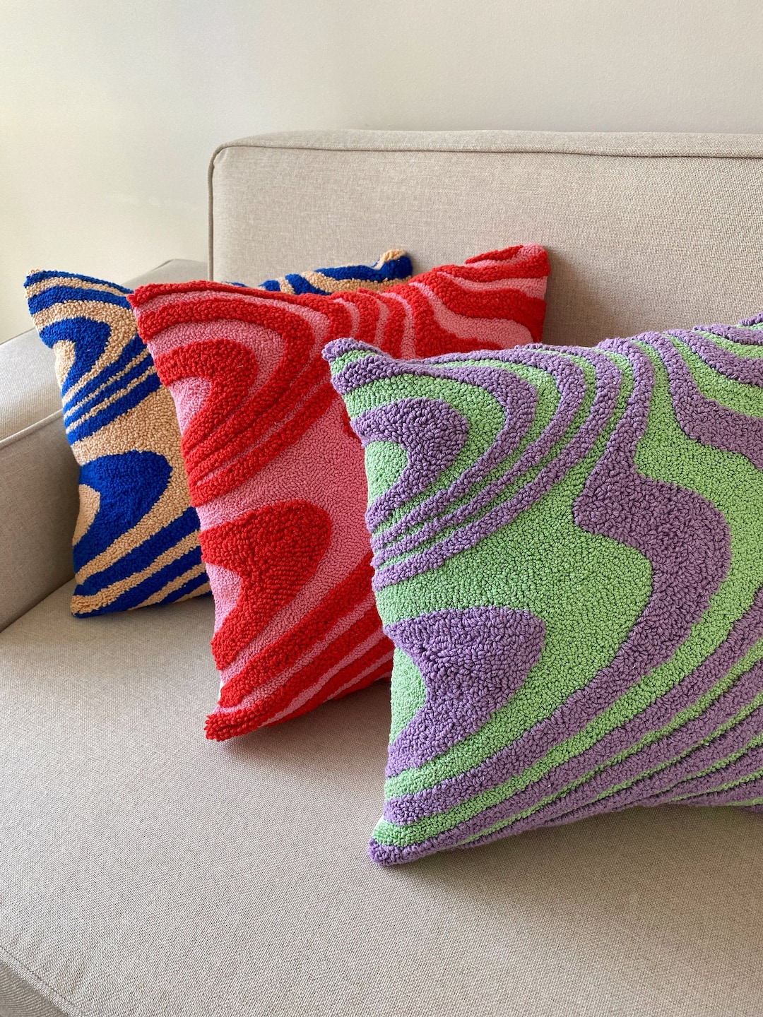 CREATIVE DRUG STORE × VERDY PILLOW Hand Tufted Punch Needle Pillow Cover,decorative Embroidered