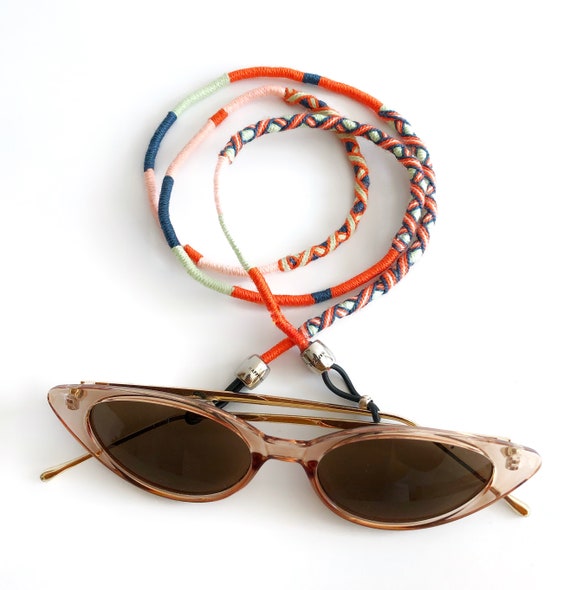 Handmade Glasses Chain, Cotton Yarn Sunglasses Strap, Multicolor