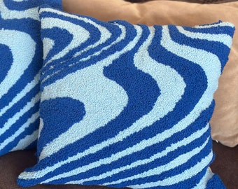 ハンドタフテッドパンチニードル枕カバー、装飾刺繍クッションカバー