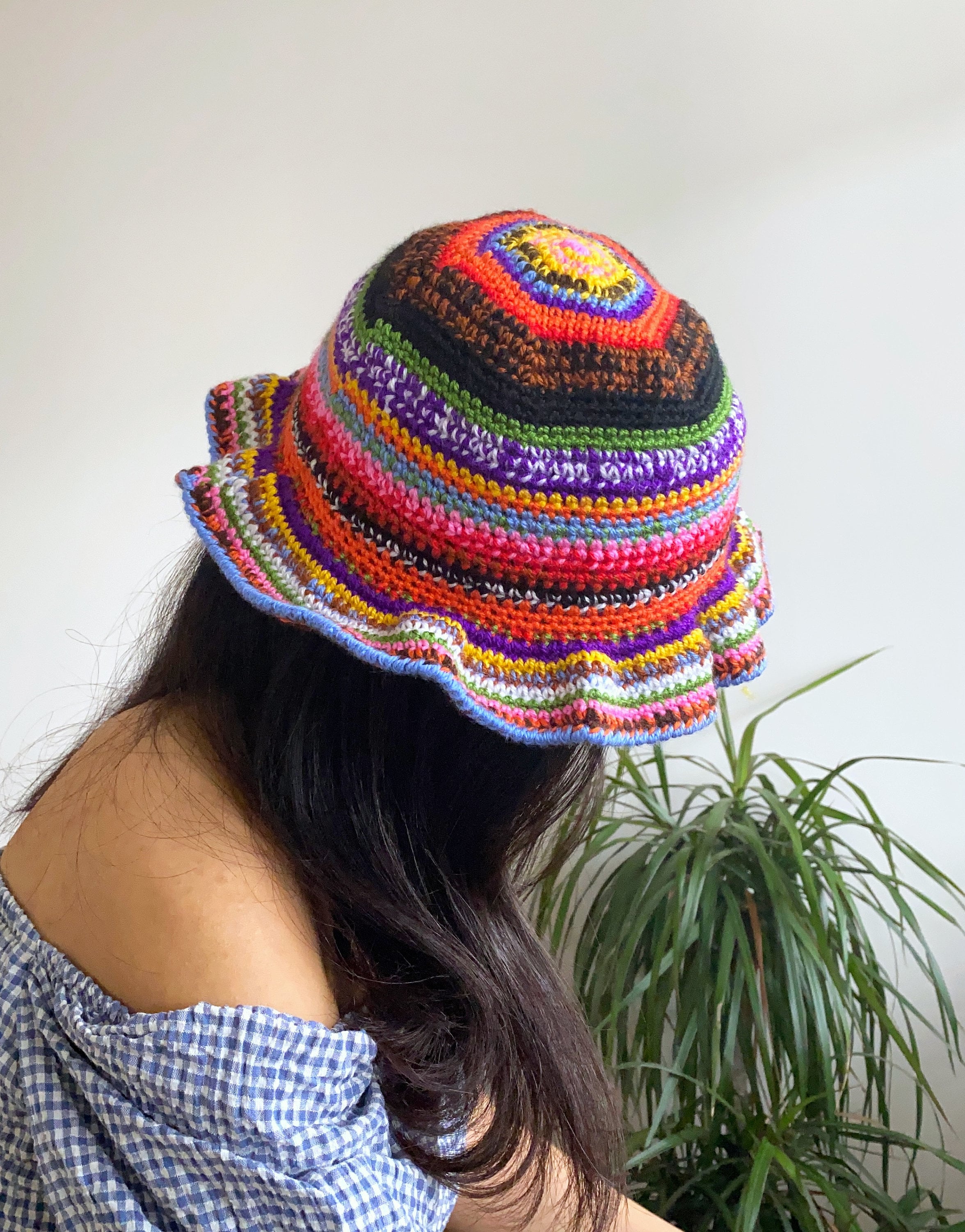Stylish Crochet Bucket Hat,handmade Crochet Colourful Hat 