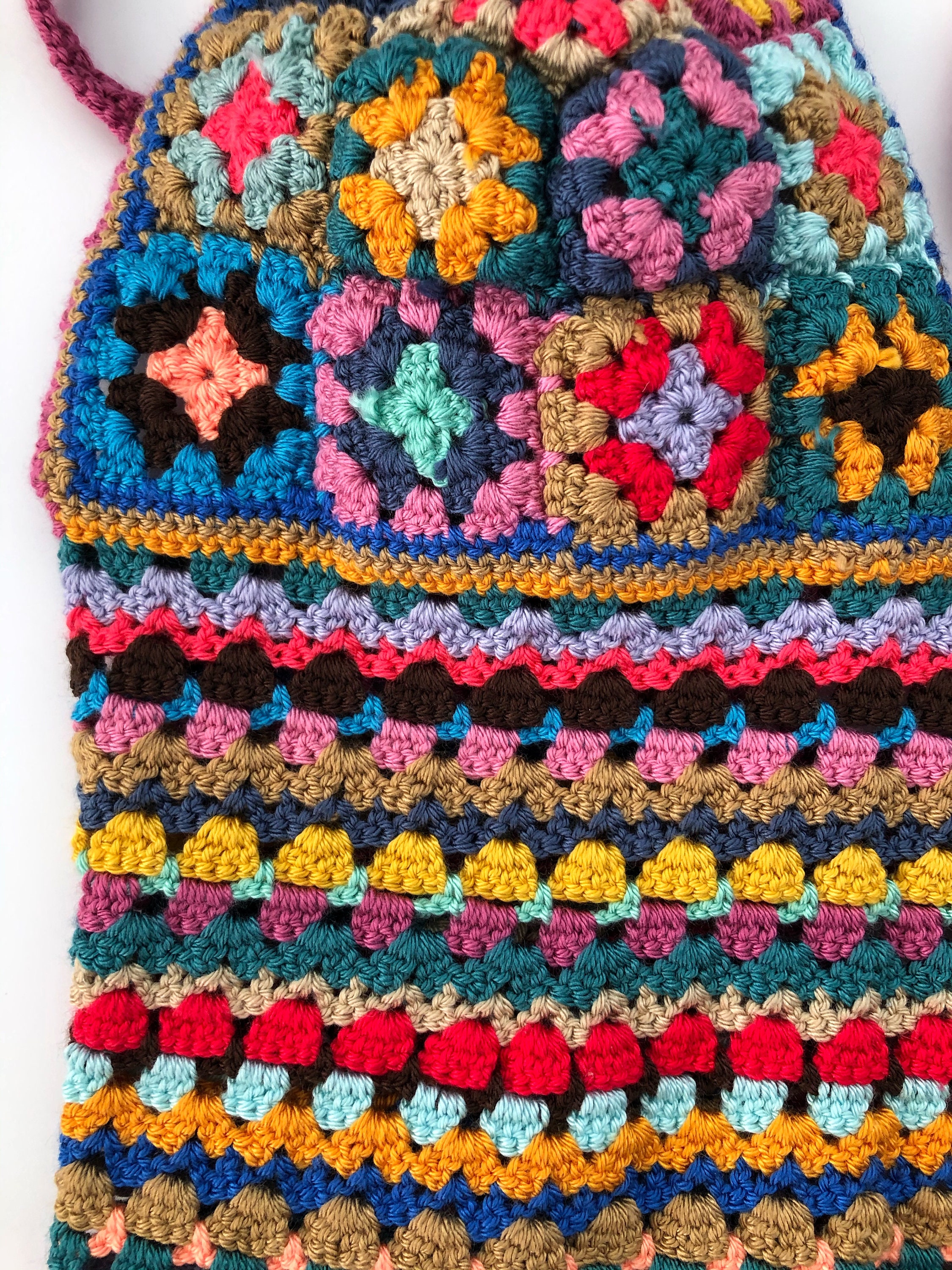 Handknitted Crochet Top With Retro Granny Squaresummer Women - Etsy