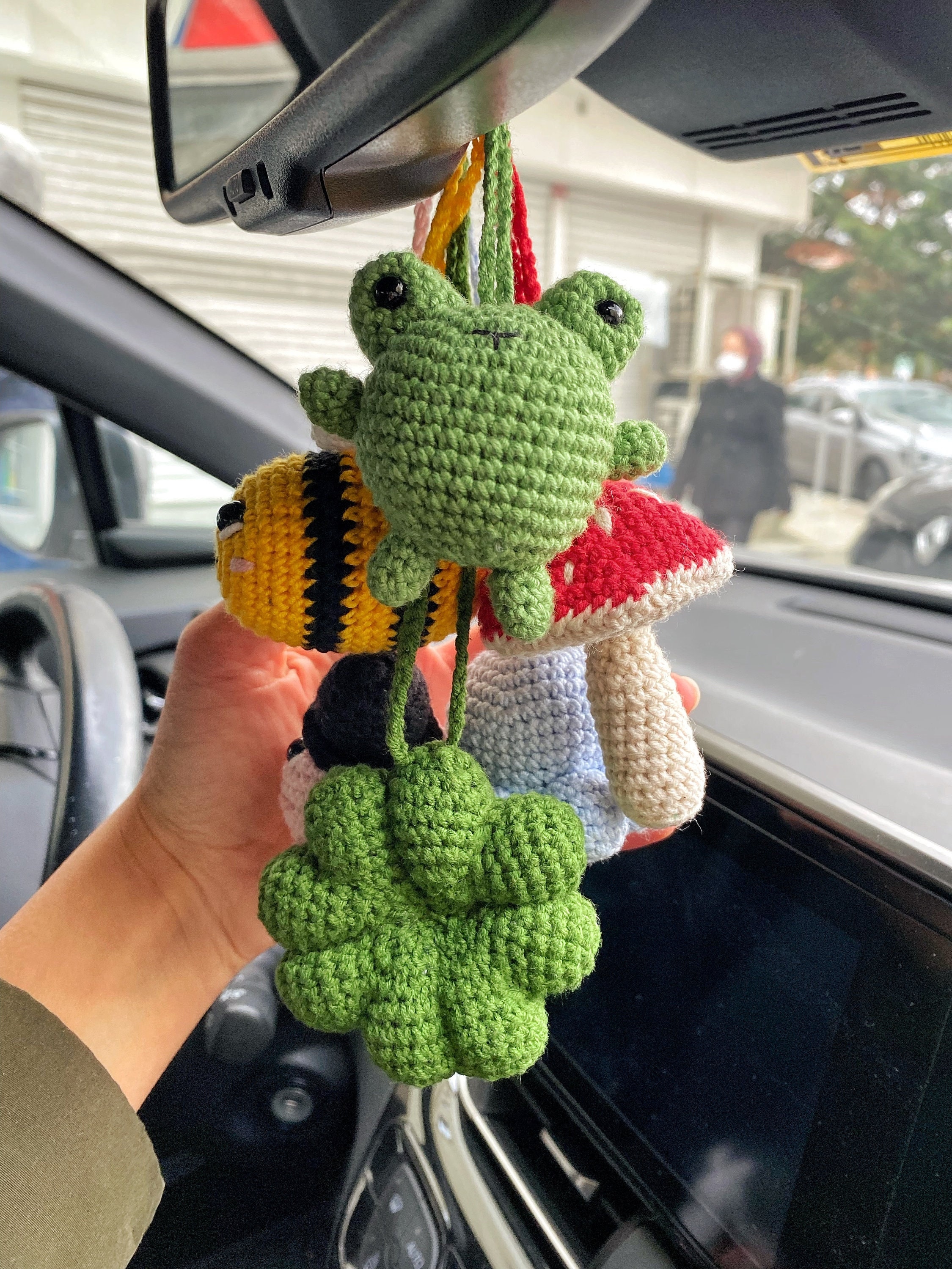 Handmade Cute Crochet Car Mirror Charmsamigurumi Car Etsy