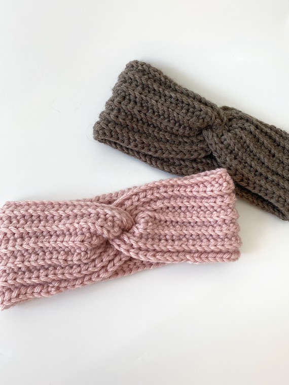 Wooden Ships Brown Headband Chunky Knitted Twist Winter Ear Warmer Knot Hair 9x5 Amazon.com: Whaline Winter Knitted Headband Bow Twisted Hair  main image 3
