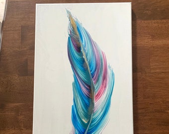 Vloeibare Kunst - Acryl Gieten Schilderen - Paradijsvogel