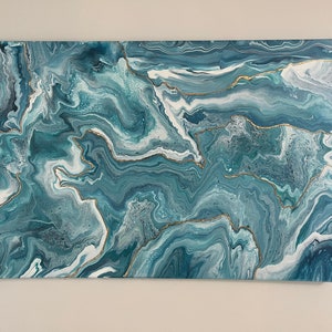 Fluid Art - Acrylic Pour Painting - Tidepool