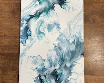 Fluid Art - acrylgietschilderij - weg met de wind