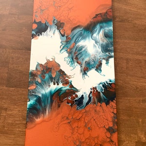 Fluid Art - Acrylic Dutch Pour Painting - Copper Wave