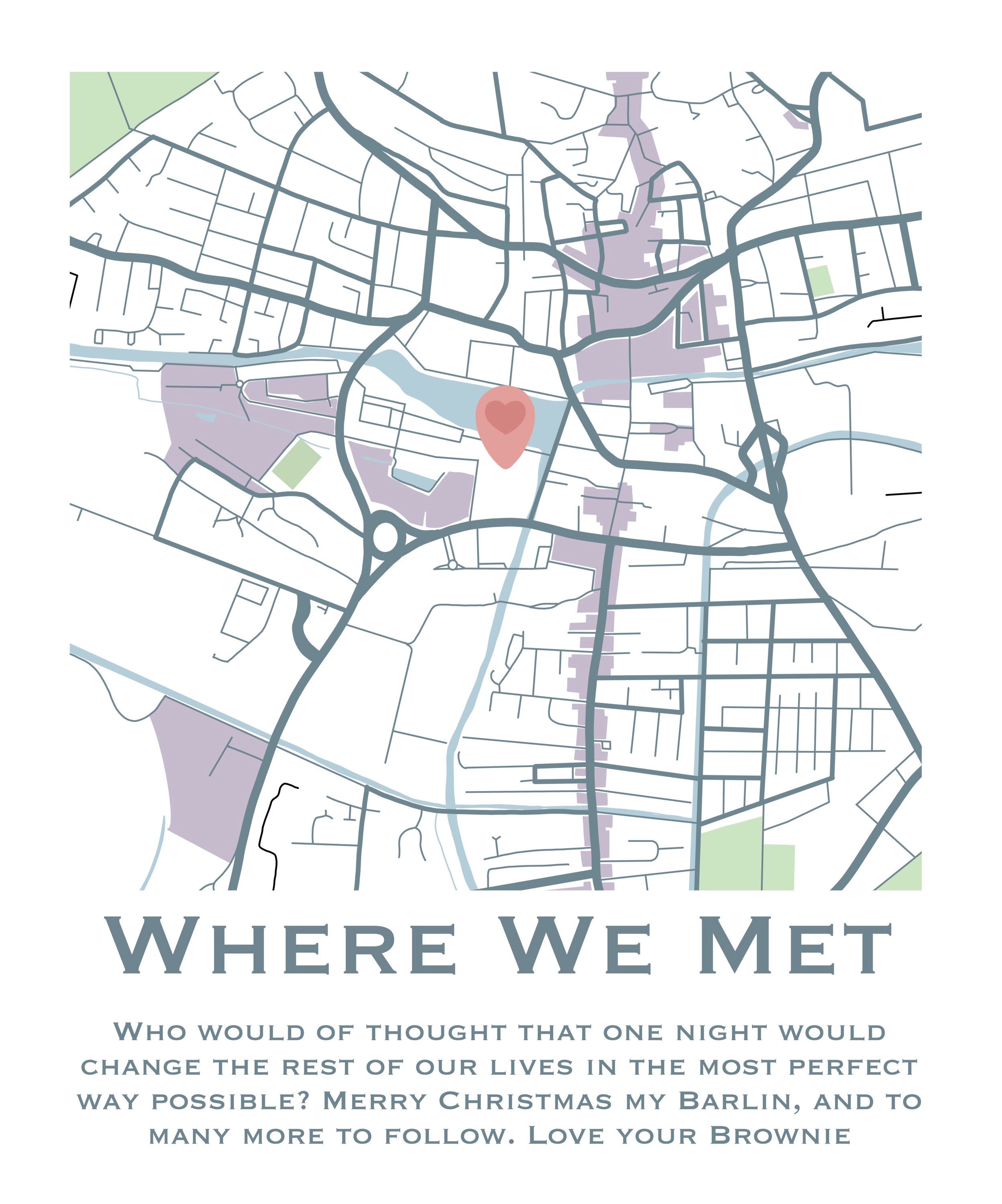 Where We Met Map Custom Map First Date First Kiss | Etsy