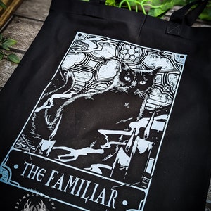 Familiar Tarot Card Art Style - Tote Bag | Beautiful Art Print Gift for Spiritual, Witchy and Pagan Folks | 100% Cotton |  Made in the UK