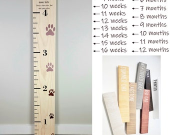 Puppy Growth Chart with Age Markers - Personalized, Dog Growth Chart, Puppy Height, Personalized Growth Chart