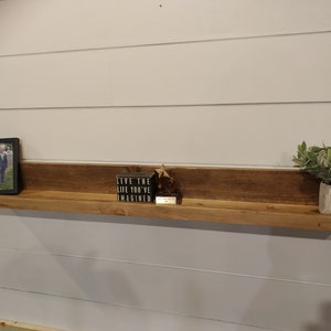 Handcrafted Rustic Floating Shelf, Photo Ledge, Wooden Shelf, Book Ledge, Wall Ledge, Picture, Video Game Shelf, Bar Shelf 3.5&quot; Usable