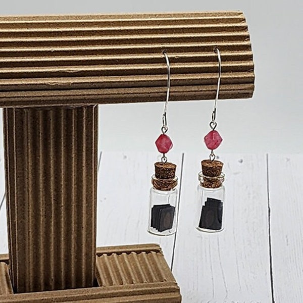 Magic the Gathering Fan - Deck in a Bottle Dangle Earrings