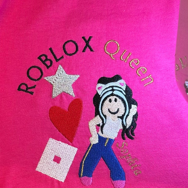 Roblox Queen, Girl T-Shirt, Love Roblox, Gift embroidered Shirt, High Quality Birthday Gift, Avatar Tee’s