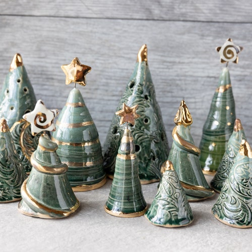 Pottery Christmas Trees // Handmade Rustic Ceramic Trees Etsy