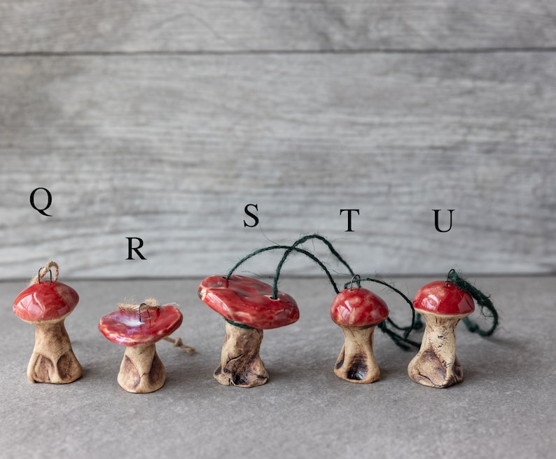 Mushroom Ornaments // Handmade Ceramic Hanging Mushrooms // Etsy