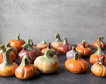 Enchanting Hand-Painted Ceramic Pumpkin - Etsy 日本