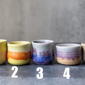 Tiny Cups // Handmade Pottery 1-2 oz Cup // Ceramic Shot Glass // Toothpick Holder // Sake Cup